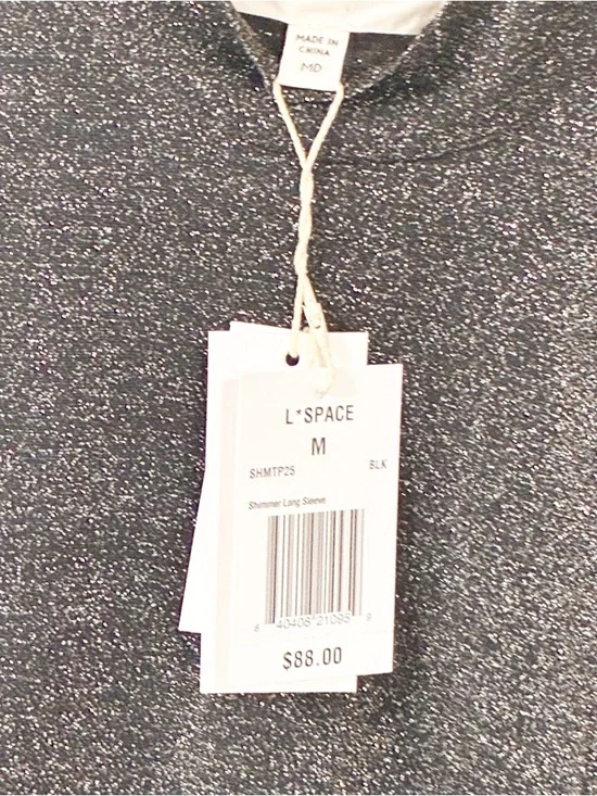 L*Space Shimmer Long Sleeve Black Sheer Size Medium NEW - Picture 4 of 6